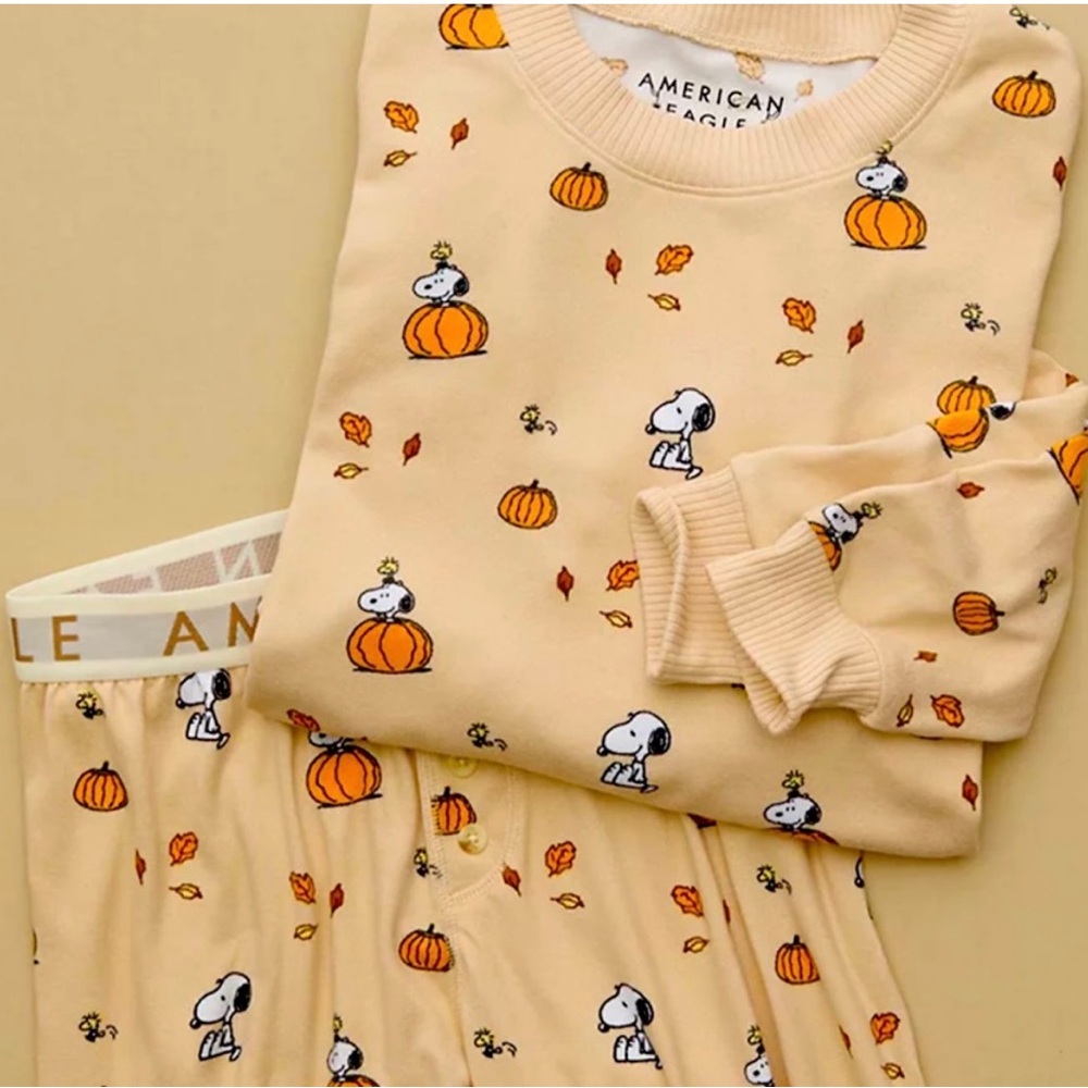 AE Peanuts Fall Pumpkin Pajama Set